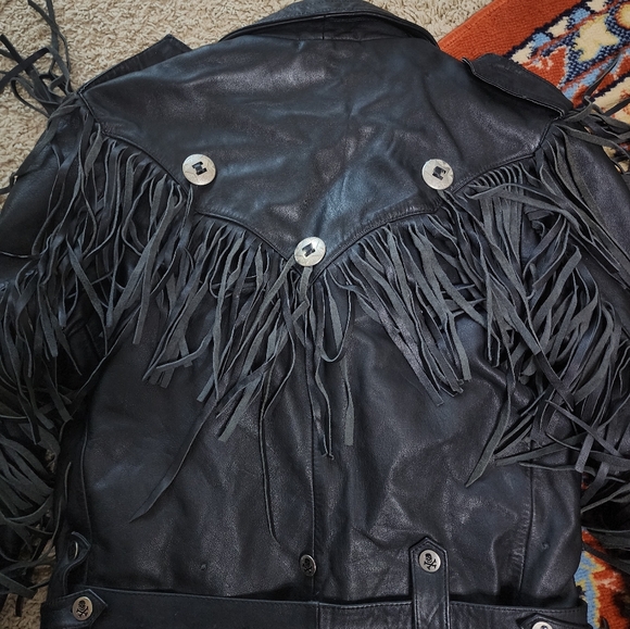 Vintage Verducci Black Leather Fringe Jacket - Picture 11 of 12